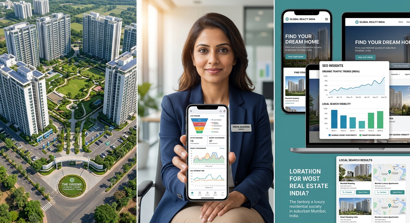 Luxury housing society aerial drone view India